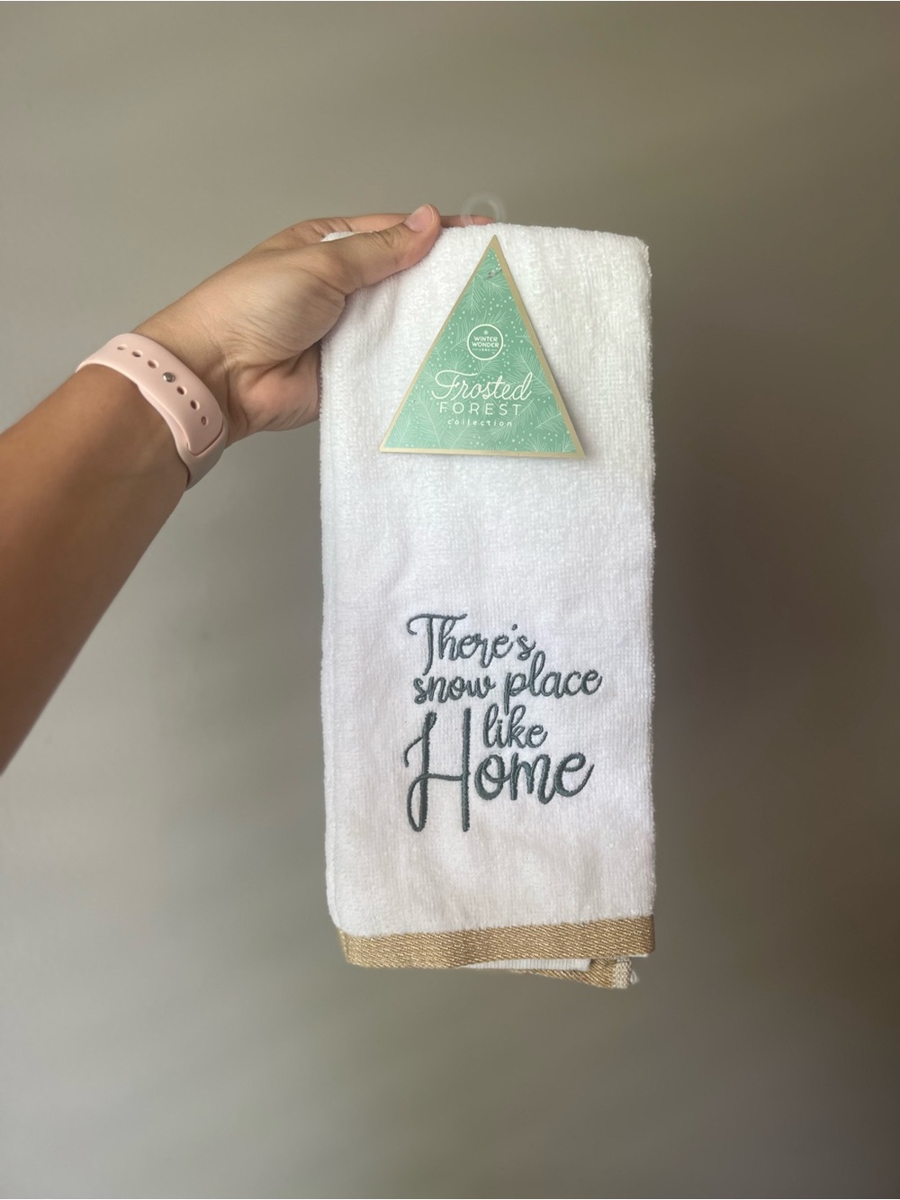 White 'There's Snow Place Like Home' Holiday Hand Towel